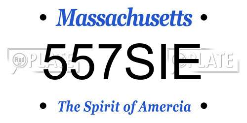 557SIE Massachusetts License Plate