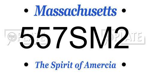 557SM2 Massachusetts License Plate
