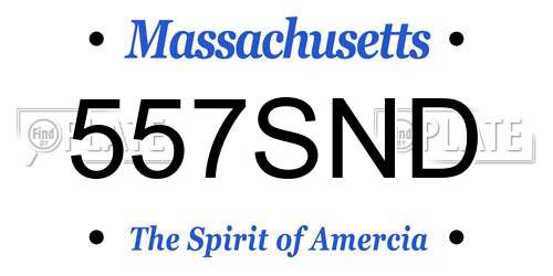 557SND Massachusetts License Plate