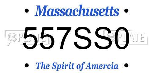 557SS0 Massachusetts License Plate