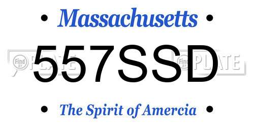 557SSD Massachusetts License Plate