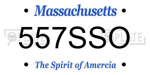 557SSO Massachusetts License Plate