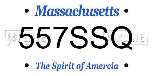 557SSQ Massachusetts License Plate