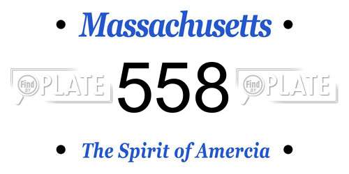 558 Massachusetts License Plate