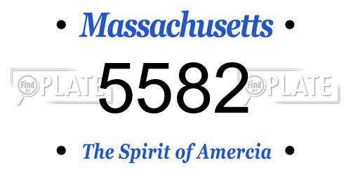 5582 Massachusetts License Plate