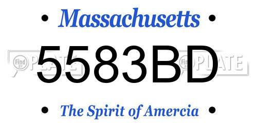 5583BD Massachusetts License Plate