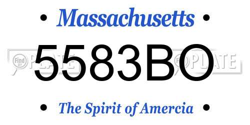 5583BO Massachusetts License Plate
