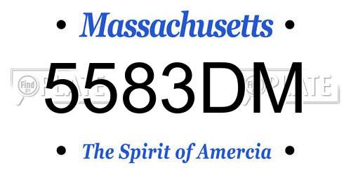 5583DM Massachusetts License Plate