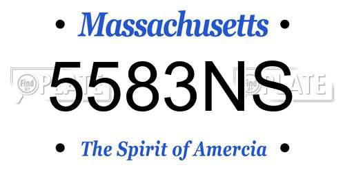 5583NS Massachusetts License Plate