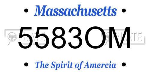 5583OM Massachusetts License Plate