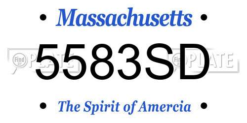 5583SD Massachusetts License Plate