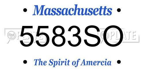 5583SO Massachusetts License Plate