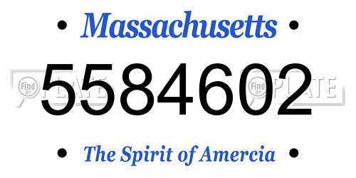 5584602 Massachusetts License Plate