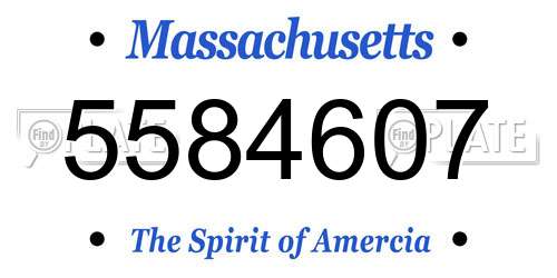 5584607 Massachusetts License Plate