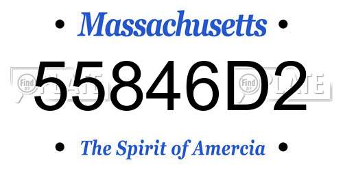 55846D2 Massachusetts License Plate