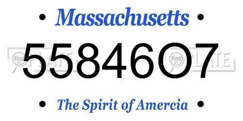 55846O7 Massachusetts License Plate