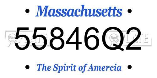 55846Q2 Massachusetts License Plate