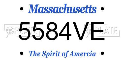 5584VE Massachusetts License Plate