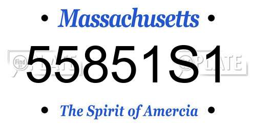 55851S1 Massachusetts License Plate
