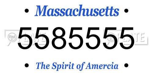 5585555 Massachusetts License Plate