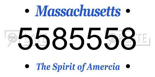 5585558 Massachusetts License Plate