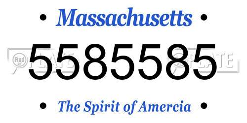 5585585 Massachusetts License Plate