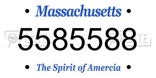 5585588 Massachusetts License Plate