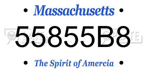 55855B8 Massachusetts License Plate