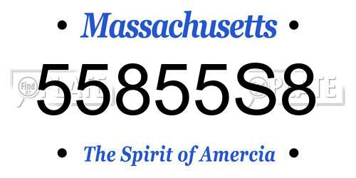 55855S8 Massachusetts License Plate