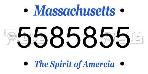 5585855 Massachusetts License Plate