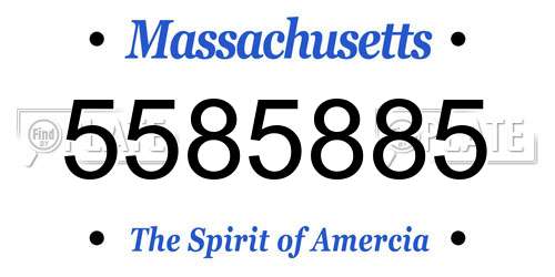 5585885 Massachusetts License Plate