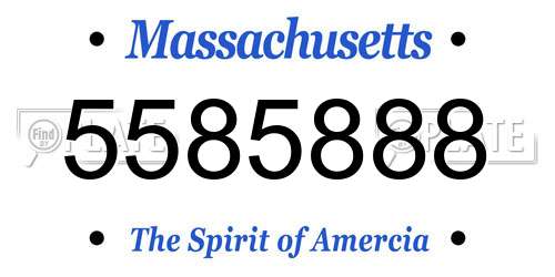5585888 Massachusetts License Plate
