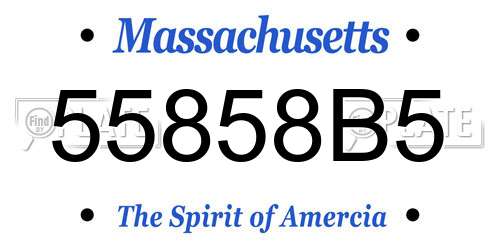 55858B5 Massachusetts License Plate
