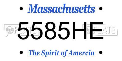 5585HE Massachusetts License Plate