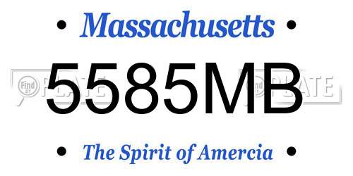 5585MB Massachusetts License Plate