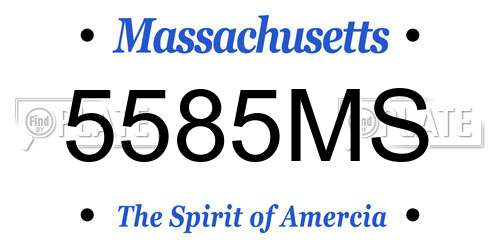 5585MS Massachusetts License Plate