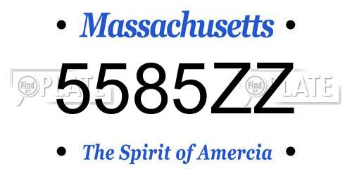 5585ZZ Massachusetts License Plate