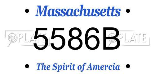 5586B Massachusetts License Plate