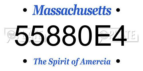 55880E4 Massachusetts License Plate