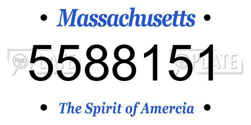 5588151 Massachusetts License Plate