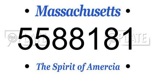 5588181 Massachusetts License Plate