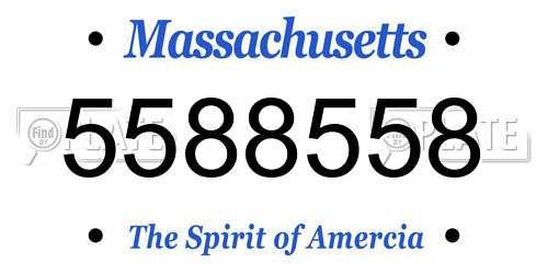 5588558 Massachusetts License Plate