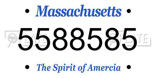 5588585 Massachusetts License Plate