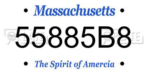 55885B8 Massachusetts License Plate