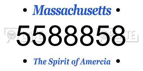 5588858 Massachusetts License Plate