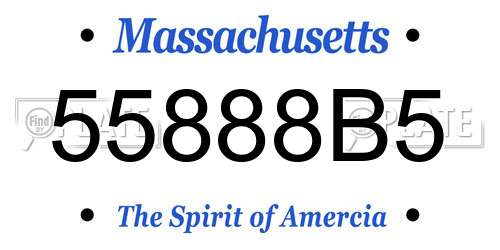 55888B5 Massachusetts License Plate
