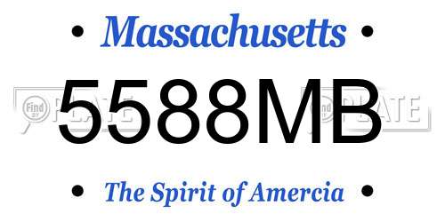 5588MB Massachusetts License Plate