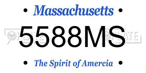 5588MS Massachusetts License Plate