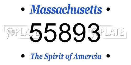 55893 Massachusetts License Plate