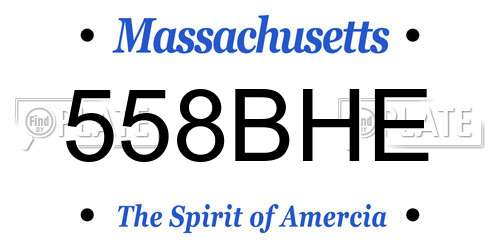 558BHE Massachusetts License Plate